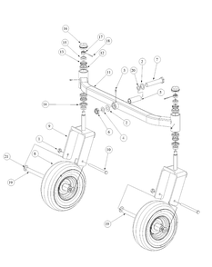 Front Caster Assembly Diagram and Parts List for M60-KH 53AB5BAX150-25-HP Cub Cadet Lawn Tractor